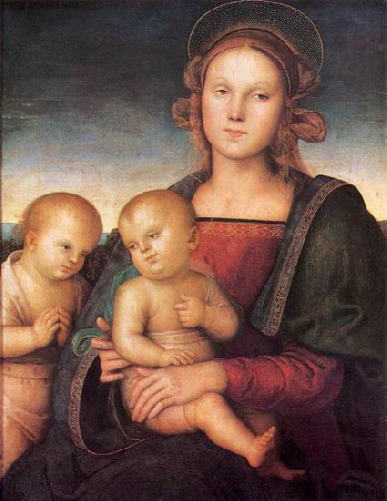 Pietro Perugino Madonna with Child and the Infant St John oil painting picture